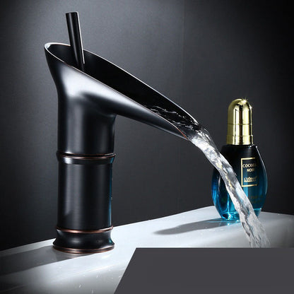 Waterfall Antique Faucet Bathroom Washbasin Faucet Brass Sink Mixer Taps