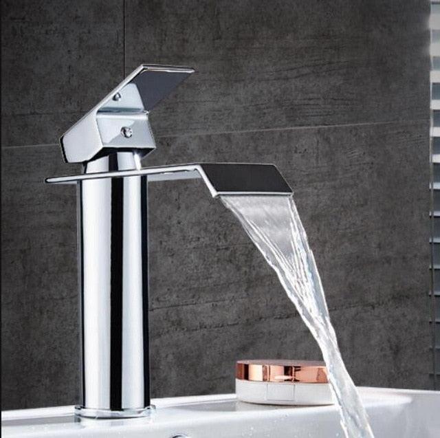 BowLift | Vanity faucet waterfall faucet brass vanity faucet mixer tap