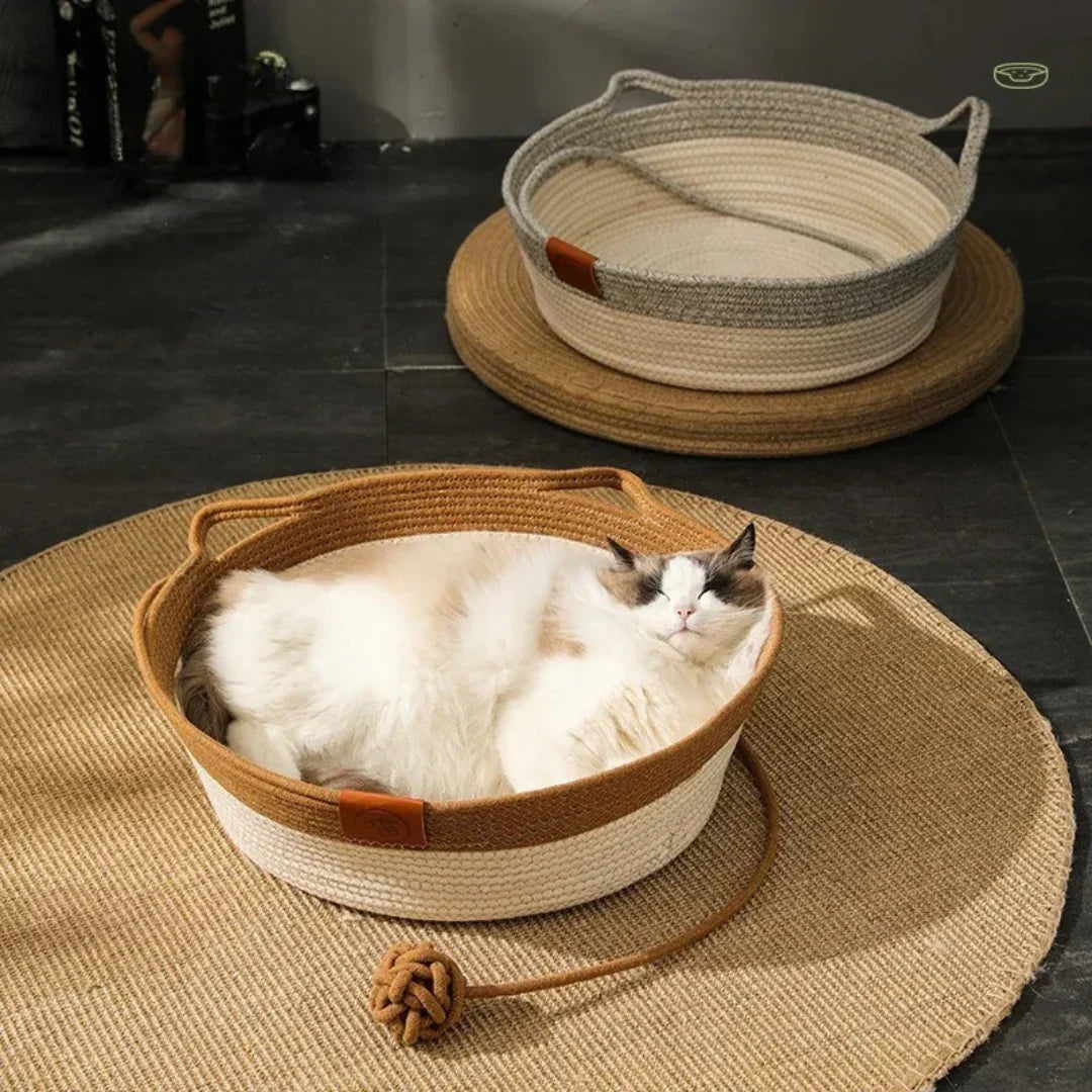 Handwoven Cotton Rope Cat Bed – DreamNest Kalsten