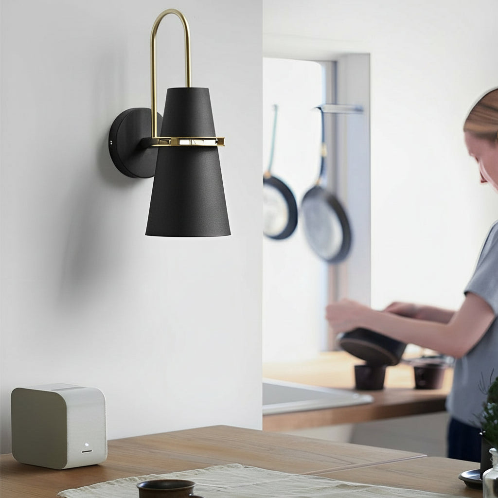 Modern Nordic Creative Iron Wall Sconce – Minimalist Matte Metal Wall Lamp (E26/E27) | Kalsten