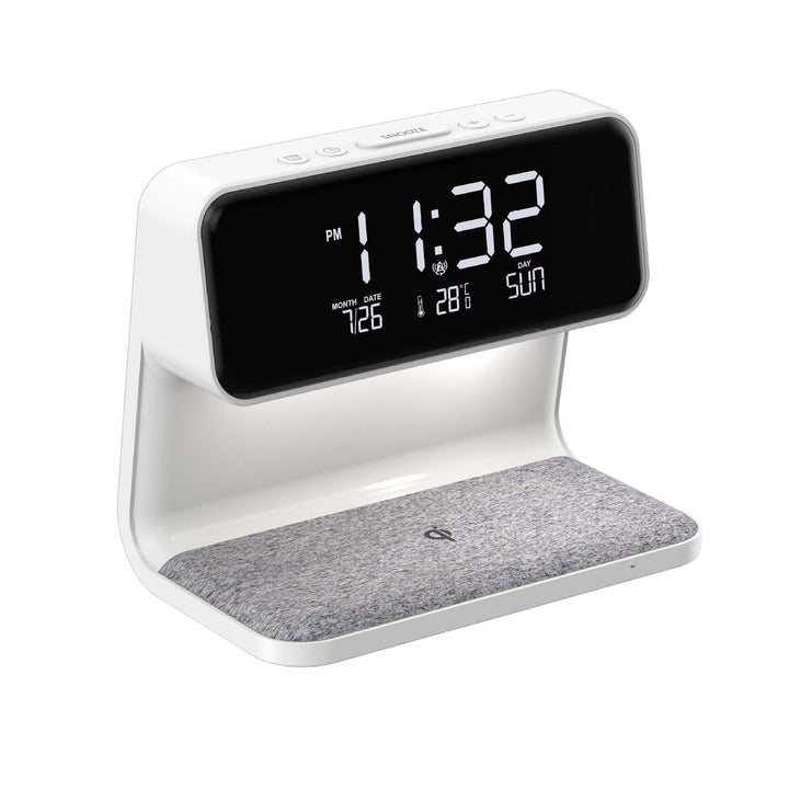 Creative 3 In 1 Bedside Lamp Wireless Charging LCD Screen Alarm Clock  Wireless Phone Charger | Kalsten