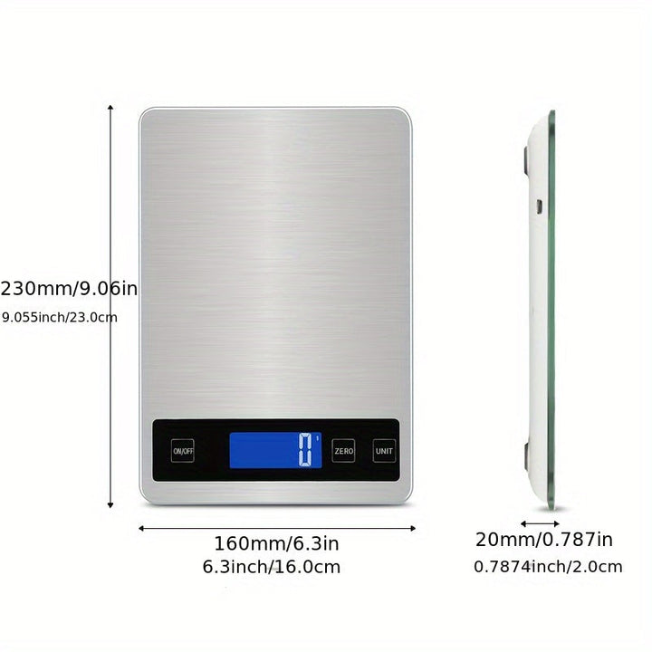 Digital kitchen scale 15 kg USB rechargeable | Kalsten