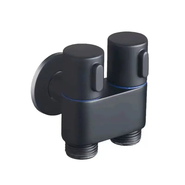 Kalsten | Double control valve made of brass – Water supply with matte black finish