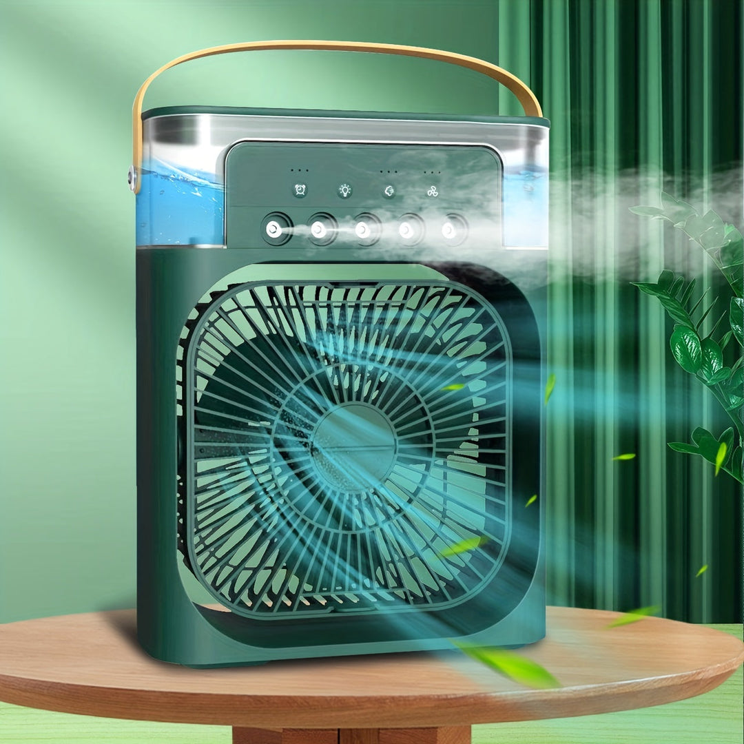 1pc Portable Air Conditioner, Household Small Air Cooler, Hydrocooling Fan, Portable Air Adjustment For Office, 3 Speed Air Cooling Fan Humidifier, 5pcs Humidified Spray Heads For Home Appliances | Kalsten