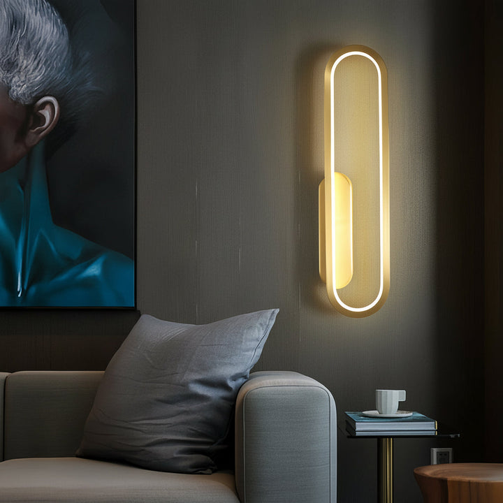 LED Wall Sconce Light – Oval Minimalist Aluminum Silicone (40cm / 15.7in) | Kalsten
