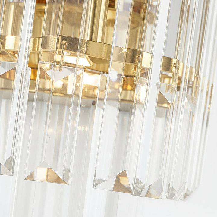 LED Wall Sconce Light – Modern Postmodern Crystal Gold Black (35x25cm / 14x10in) | Kalsten