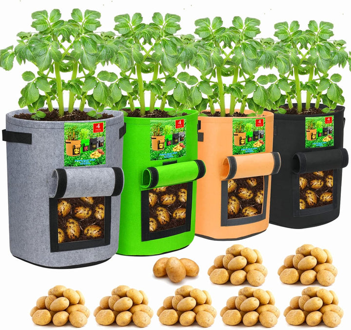 Kalsten | 5/7/10/15 Gallon Potato Planting Growing Thickened Nonwoven Plant Fabric Pot Nursery Bags for Home Gardening