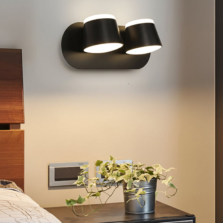 LED Wall Sconce – Adjustable Up Down Light Black Aluminum (13cm / 5in) | Kalsten