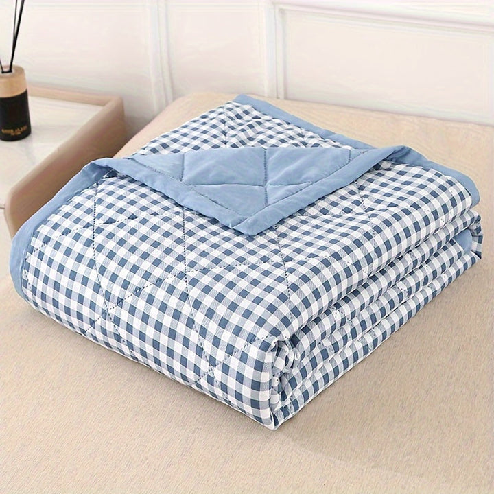 Elegant Preppy Plaid Summer Blanket for Cool Nights Kalsten