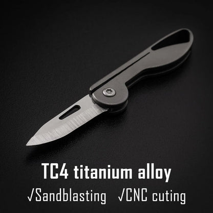 Mini Titanium Alloy Folding Pocket Knife Bowlift