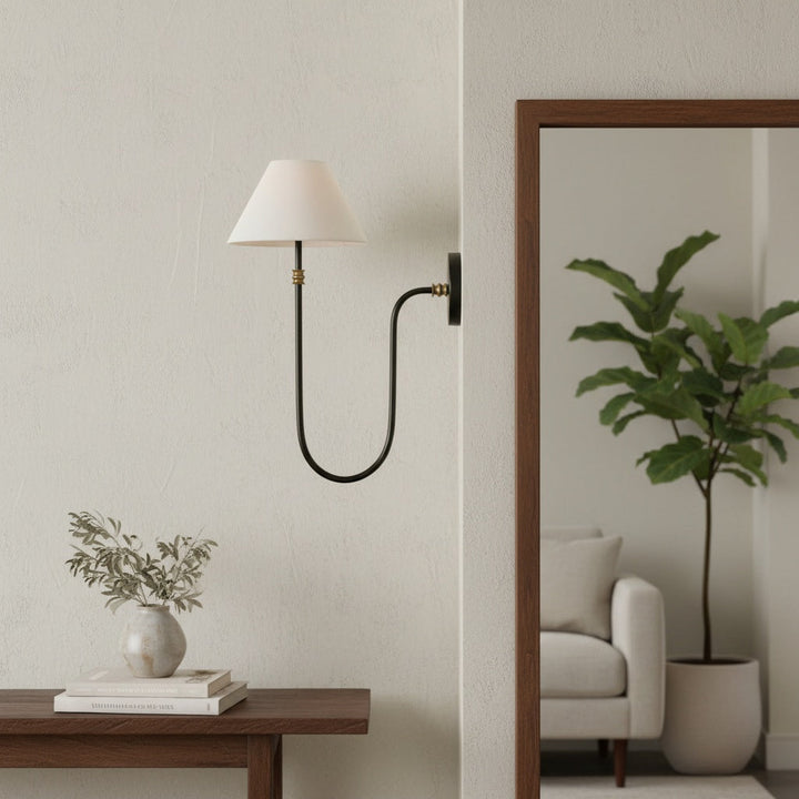Freyza | Verge Fabric 1 Head Wall Light | Kalsten