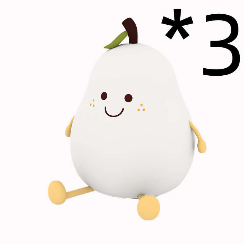 LED Pear Fruit Night Light USB Rechargeable Dimming Touch Silicone Table Lamp Bedroom Bedside Decoration Couple Gift Boby Light | Kalsten