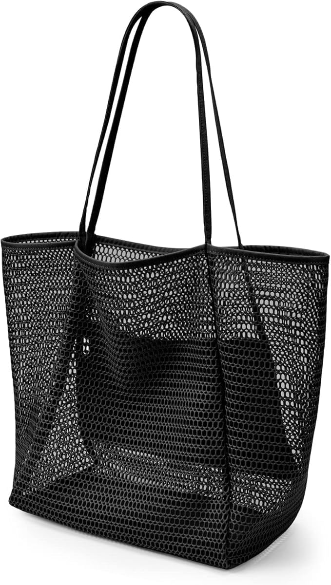 Foldable Mesh Beach Tote Bag with Inner Pocket | Kalsten