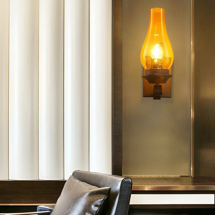 Glass Wall Sconce – Industrial Retro Iron Vintage E27 (20x30cm) | Kalsten