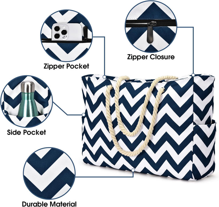 Waterproof Large Tote with Zipped Storage for Work & Play | Kalsten