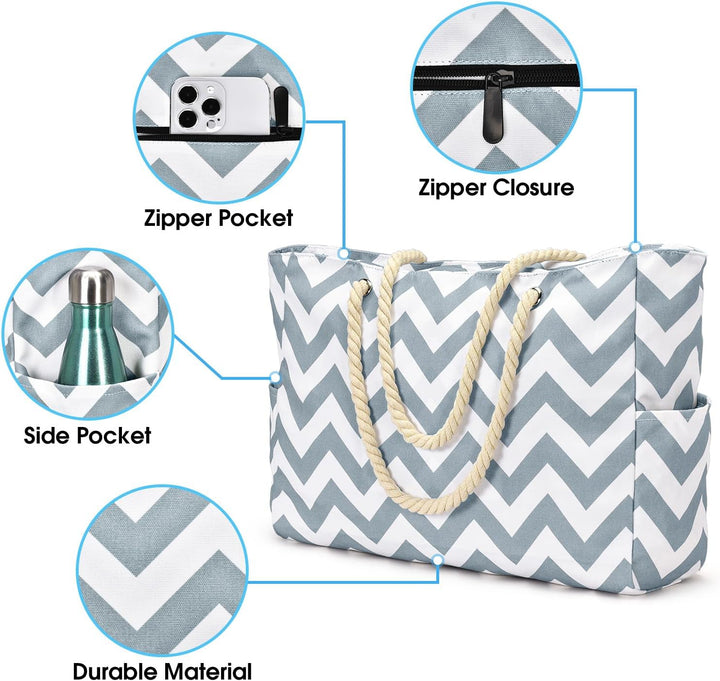 Waterproof Large Tote with Zipped Storage for Work & Play | Kalsten