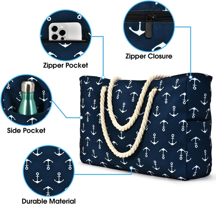 Waterproof Large Tote with Zipped Storage for Work & Play | Kalsten