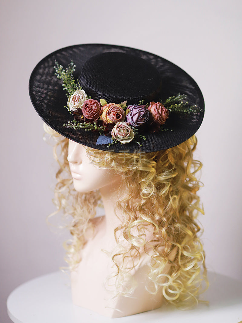 Kalsten | Handmade French Hat, Retro And Elegant Hollow Flower Forest Style Flat Hat