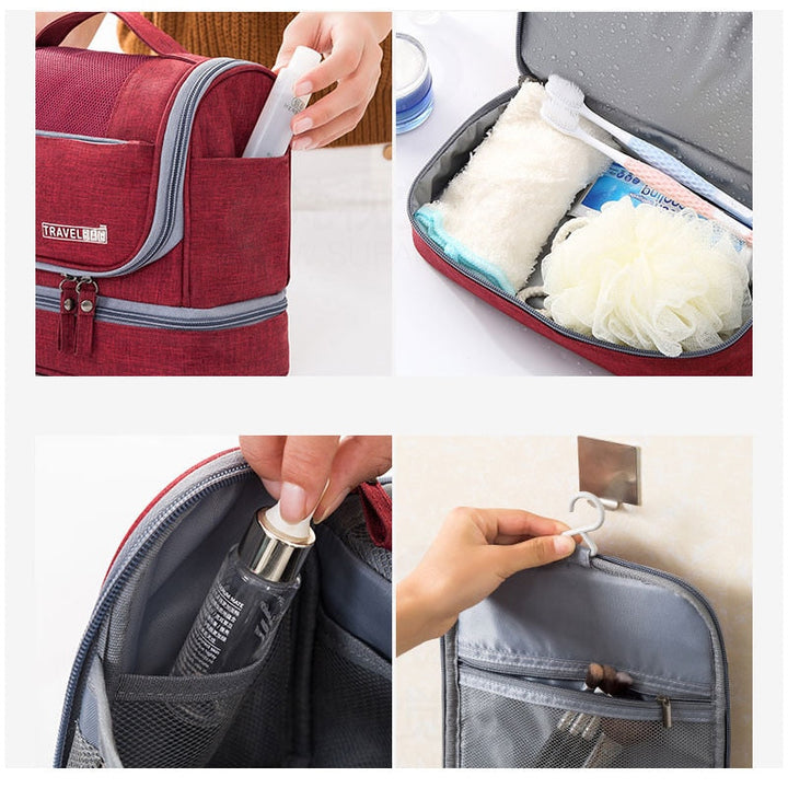 Large-Capacity Hanging Toiletry Bag Organizer – Multi-Compartment Travel Case | Kalsten