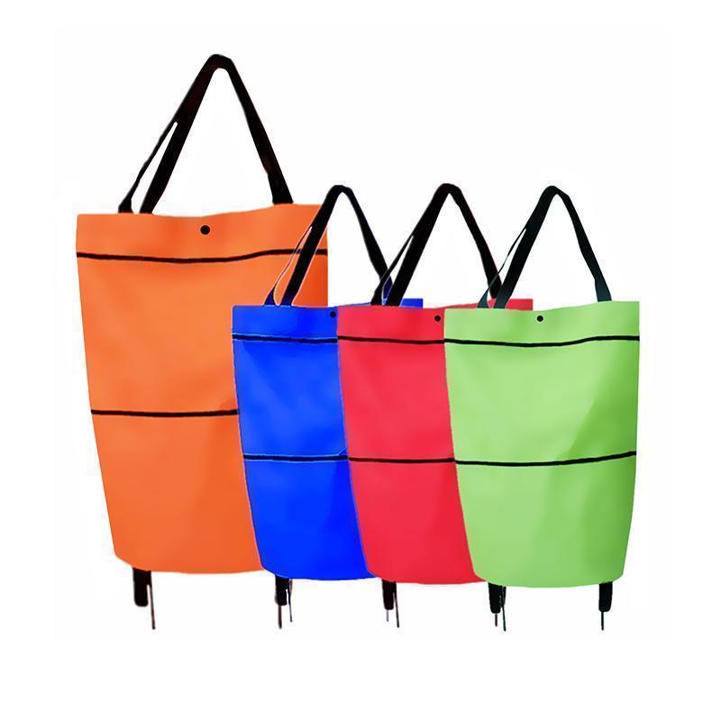 Foldable shopping trolley with expandable wheels | Kalsten