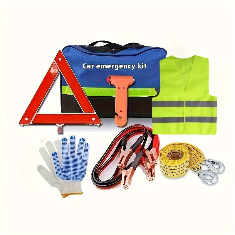 Car Emergency Kit – Complete Safety Set with Warning Triangle, Jump Cables and Safety Vest | Kalsten