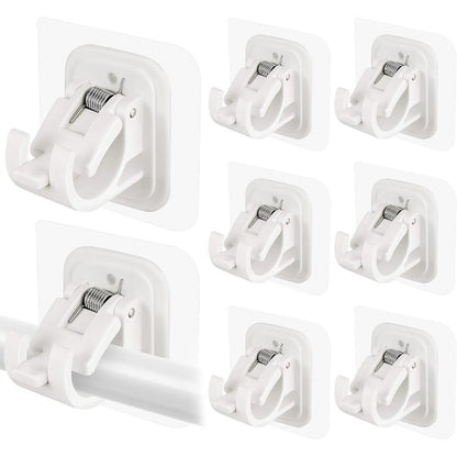 Skanto | Nail-Free Adjustable Curtain Rod Brackets Holder – Drill-Free & Wall-Safe