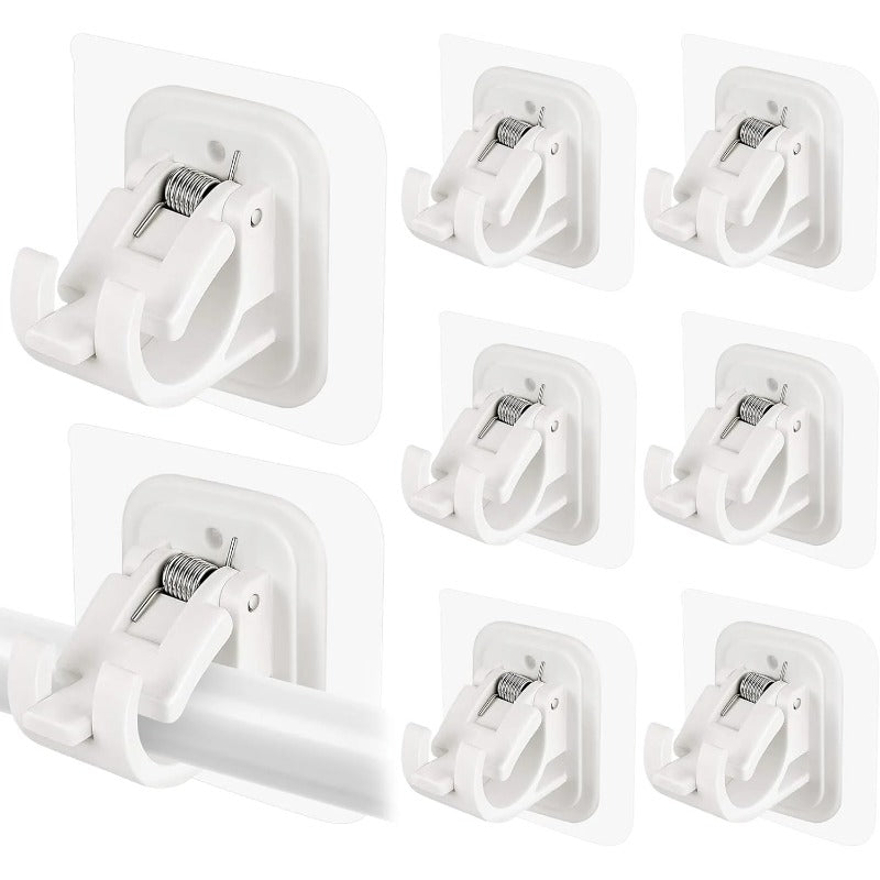 Skanto | Nail-Free Adjustable Curtain Rod Brackets Holder – Drill-Free & Wall-Safe