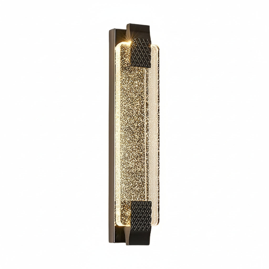 Modern Crystal Bubble LED Wall Sconce – Luxury 3-Color Dimmable Strip Lamp (Black/Gold) | Kalsten