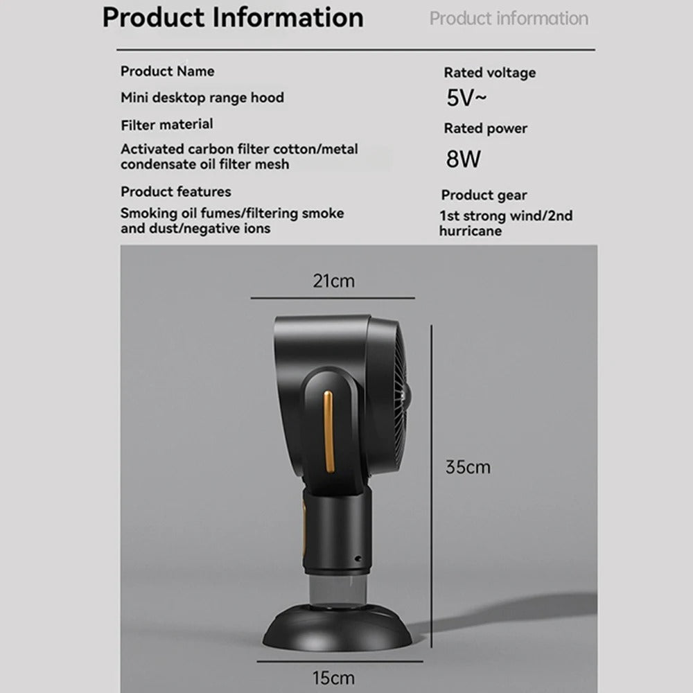 Skanto | SmokeAway Venti – Portable Air Purifier Fan with Ion Technology and USB Charger