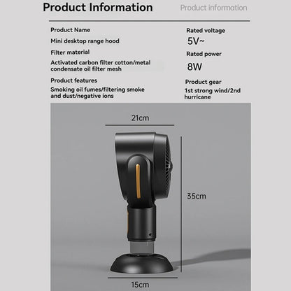 Skanto | SmokeAway Venti – Portable Air Purifier Fan with Ion Technology and USB Charger
