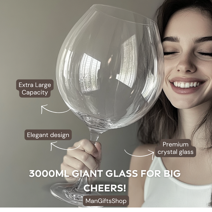 Kalsten | Huge 106 Oz Wine Glass and Beer Mug Combo - 3000ML Extra Large Crystal Glass for Parties, Weddings, and Celebrations