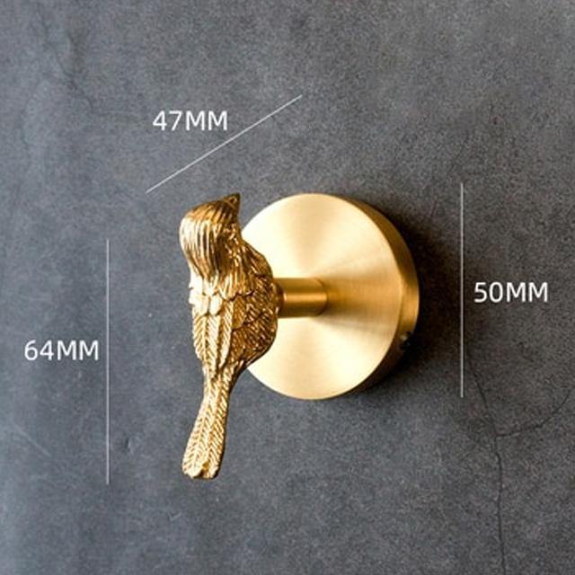 Golden Brass Wall Hooks – Handmade Animal Designs for Stylish Wall Decoration | Kalsten