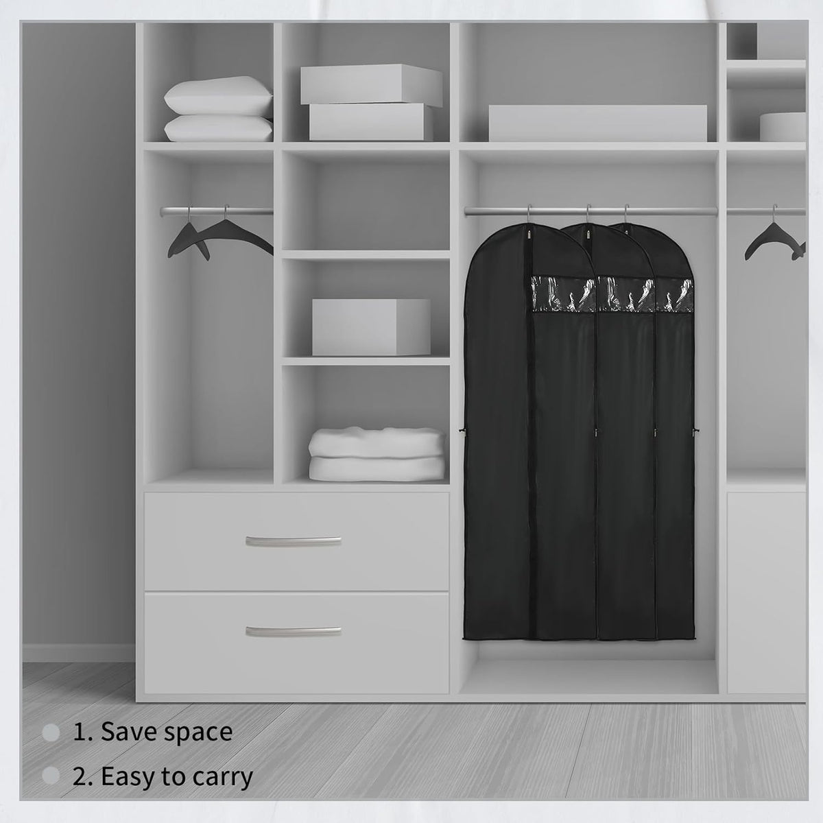 BowLift | Long Garment Storage Cover – 180cm Dress Bag with Zipper & Window (Buy 1, Get 1 FREE)