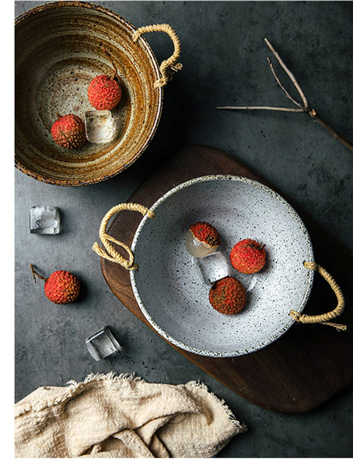 Fortessa ceramic bowl with hemp rope handle | Kalsten
