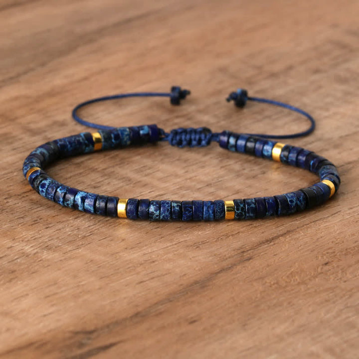 Kalsten | Braided bracelet with 2.4 mm natural stone rollers – Seraphina