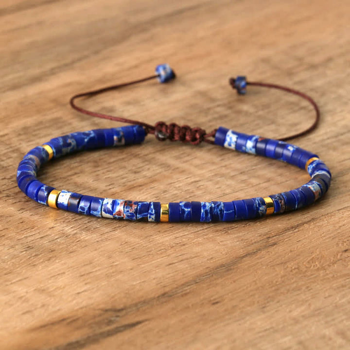 Kalsten | Braided bracelet with 2.4 mm natural stone rollers – Seraphina