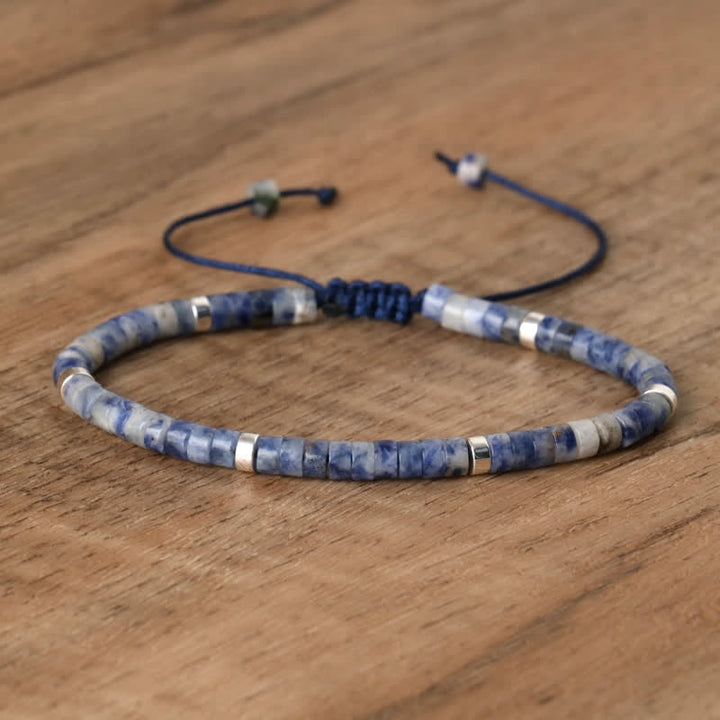 Kalsten | Braided bracelet with 2.4 mm natural stone rollers – Seraphina
