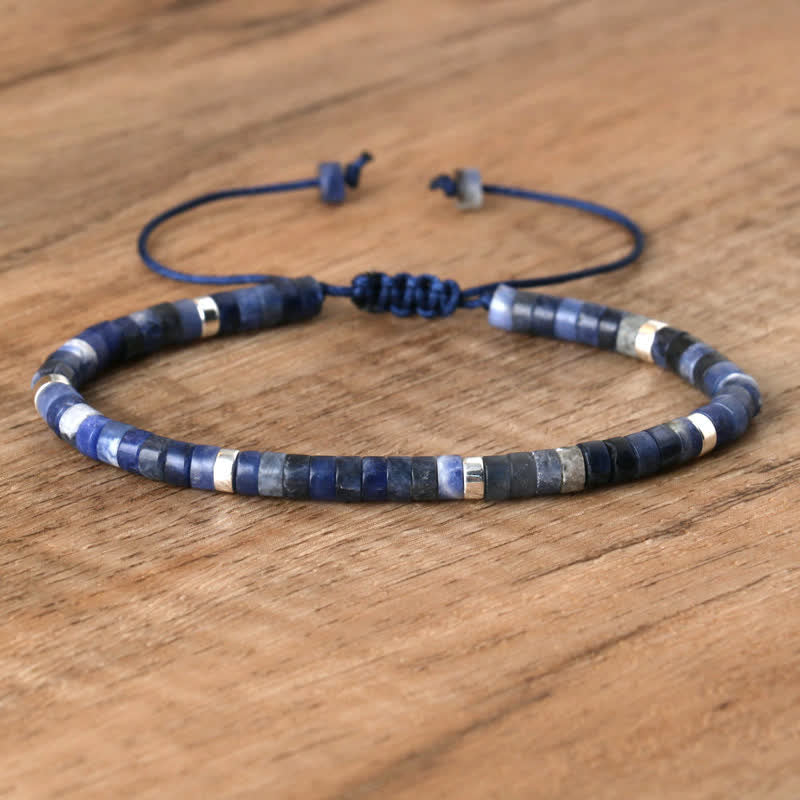 Kalsten | Braided bracelet with 2.4 mm natural stone rollers – Seraphina
