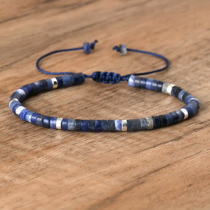 Kalsten | Braided bracelet with 2.4 mm natural stone rollers – Seraphina