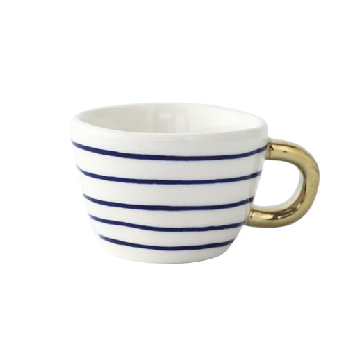 Kalsten | Cup with abstract geometric pattern and gold handle
