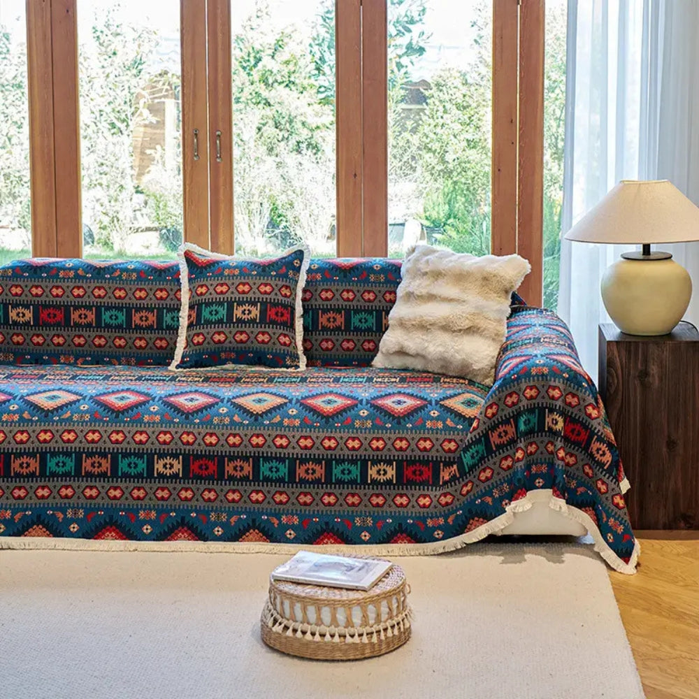 Bohemian Geometric Cotton Area Rug Kalsten