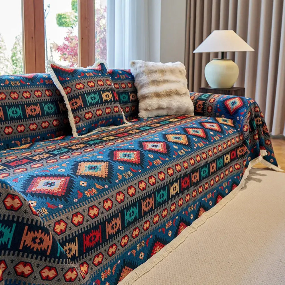 Bohemian Geometric Cotton Area Rug Kalsten