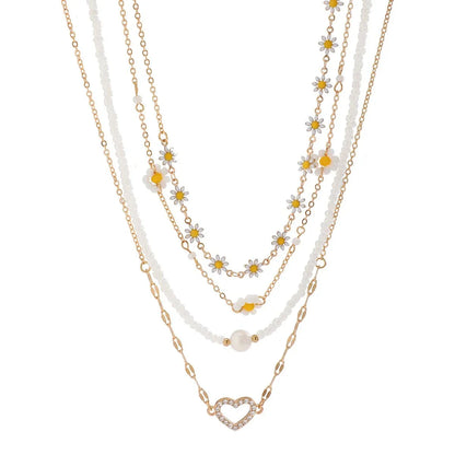 BowLift | Boho Spring Daisy Necklace Stack