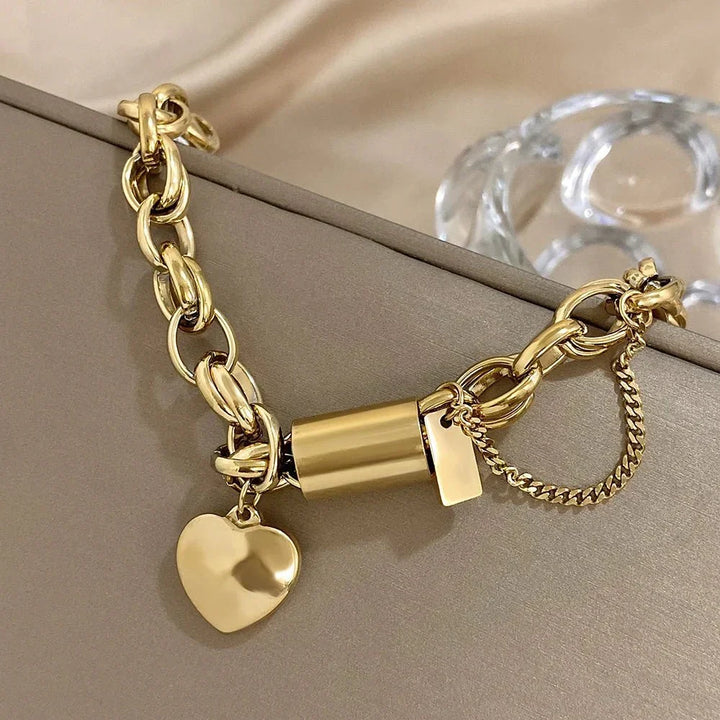 Kalsten | Bold & Chunky Chain Heart Bracelet