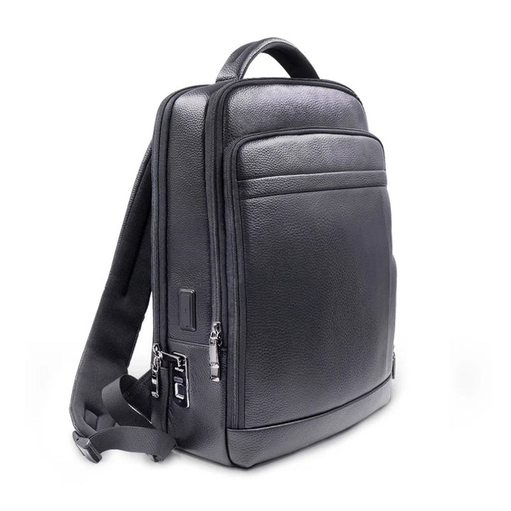 Premium Leather Backpack with Fingerprint Lock – Men’s Anti-Theft Backpack | Kalsten