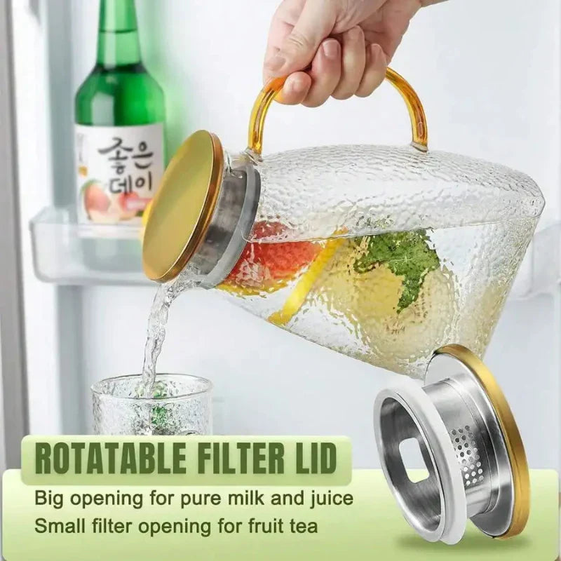 Borosilicate Glass Pitcher With Handle And Lid Ice Tea Glass Pitcher | Kalsten