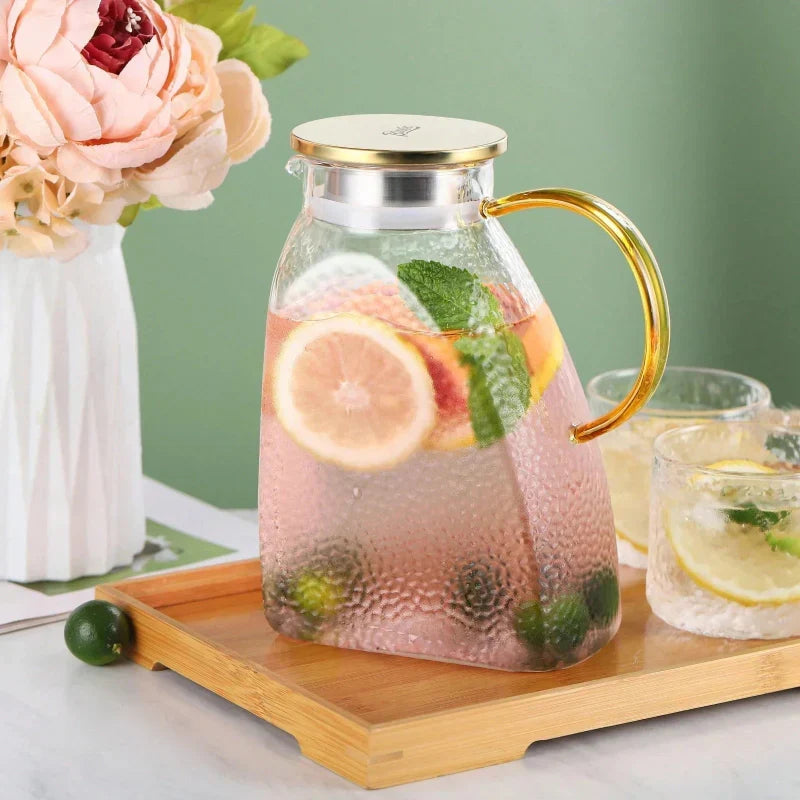 Borosilicate Glass Pitcher With Handle And Lid Ice Tea Glass Pitcher | Kalsten