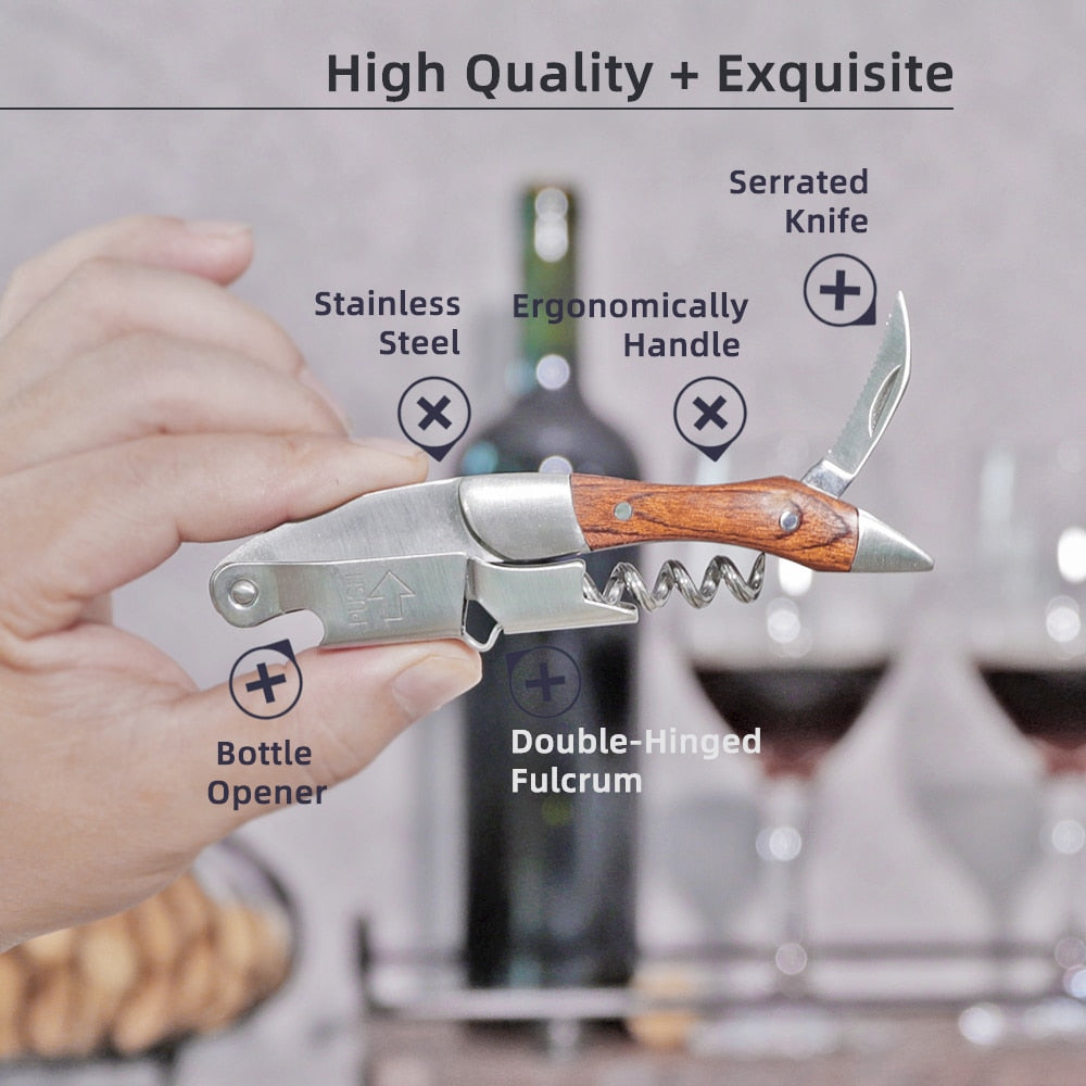 Bottle opener and foil cutter gift for wine lovers wine corkscrew | Karnz