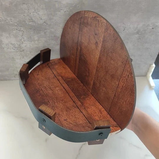 Kalsten | Bourbon Whiskey Barrel Shelf - Rustic Bar Accessories