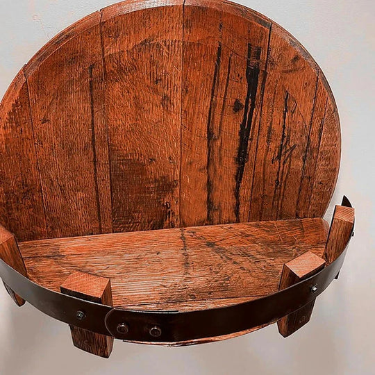 Kalsten | Bourbon Whiskey Barrel Shelf - Rustic Bar Accessories